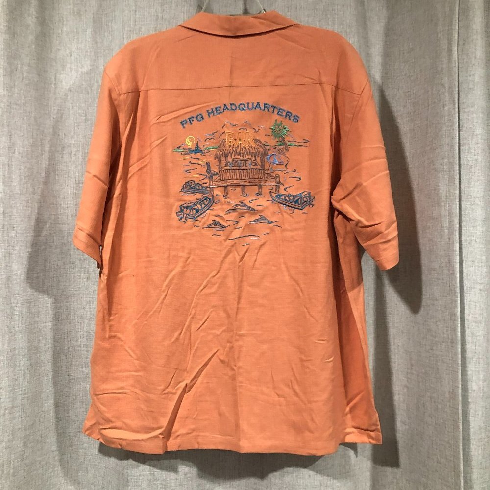 Columbia embroidered silk shirt size M